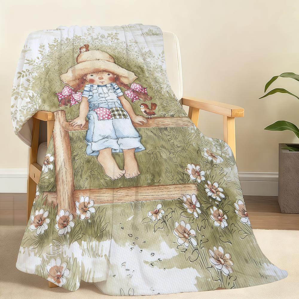 Cartoon S Sar Ah K Kay Blanket For Soft Throw Blanket for Picnic Bed Sofa Home Bedroom Cozy Warm Comfortable