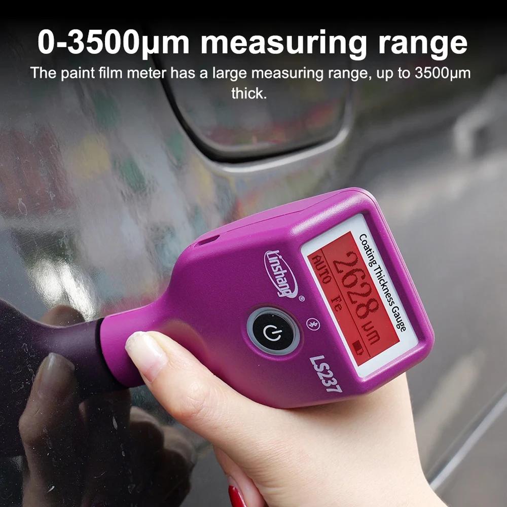 Linshang LS237 Car Paint Thickness Gauge Checking Auto Coating Identify Ferrous Putty with Three Color and Rotatable Screen
