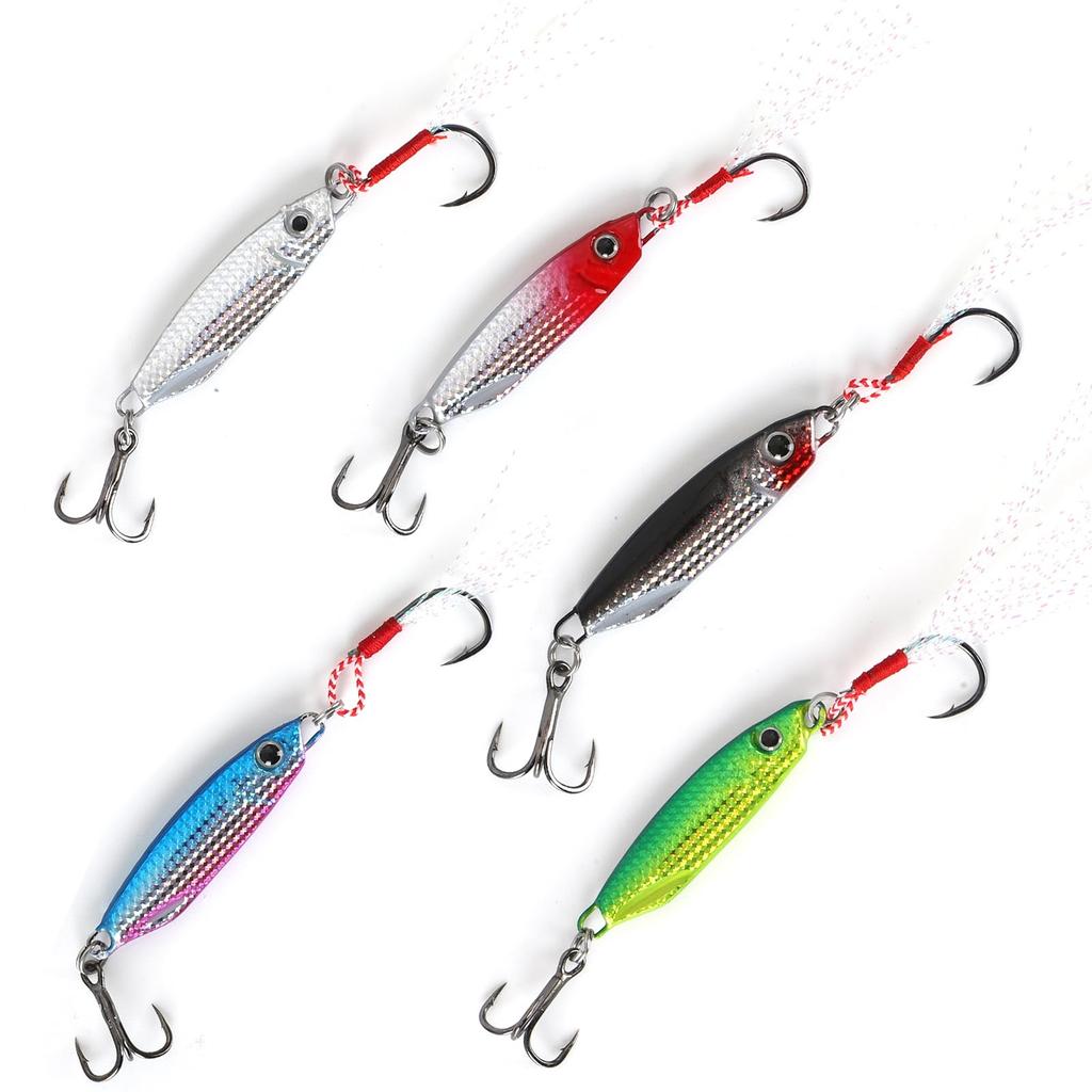 Spotlip Metal Jig Set 5pcs 10g/15g/20g/25g/30g Short Style Boat Sea