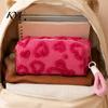 Study Essentials Bag Plush Love Heart Pencil Case, Large Capacity Stationery Organizer Zipper Pouch, Multi-function for School Office Use Supplies