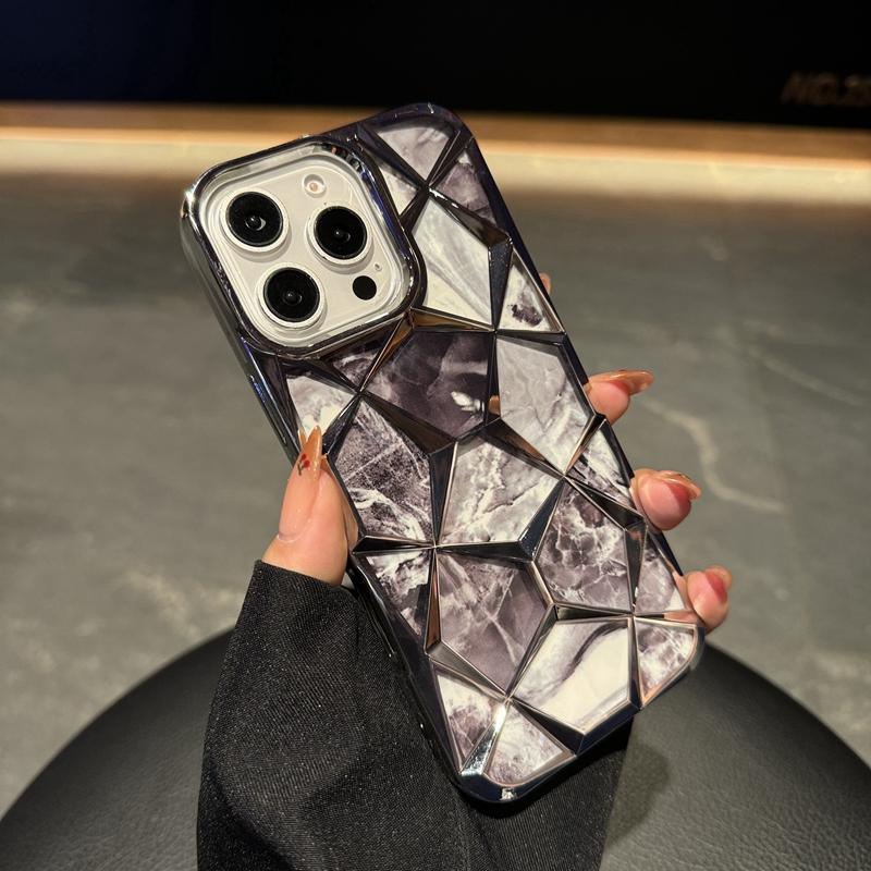 Color Glitter Marble Pattern Laser Phone Case For iPhone 11 12 13 14 15 16 Pro Max Plus Shockproof Bumper Cover
