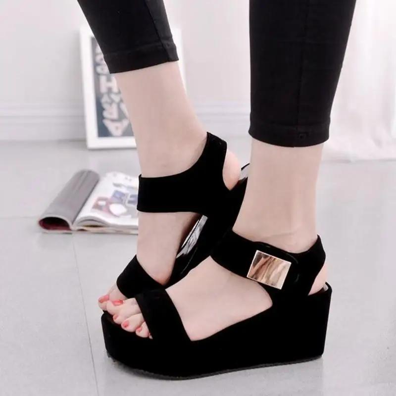 Summer Women Sandals Wedges Platform Fashion Fish Mouth Rome White Black Woman Shoes Elegant Ladies Thick Sole Casual Plus Size