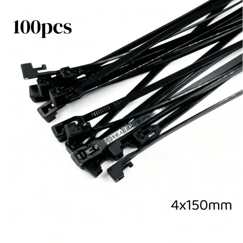 100Pcs Multi-Purpose Reusable Cable Straps Durable Nylon Lock Loop Zip Ties for DIY Craft Cord Fastening