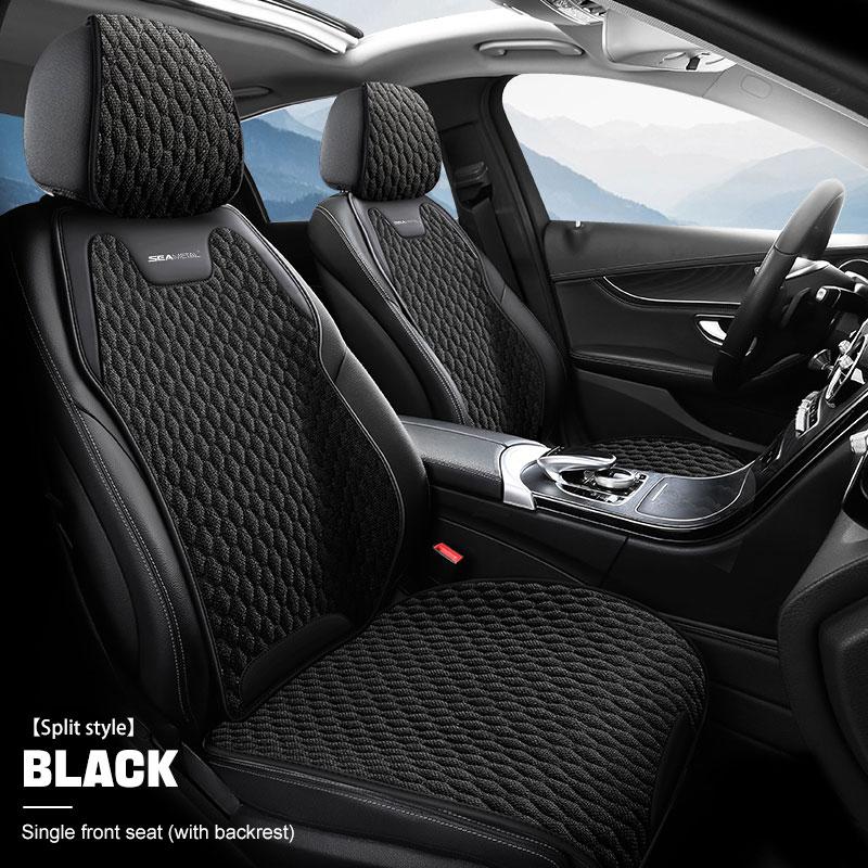 SEAMETAL Car Seat Covers Linen Fabric Auto Seats Cushion Protector Universal for 5-seats Vehicle Front Rear Seat Mats Accessory