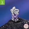 Twelfth Birthstone Flower Silicone Beads 925 Sterling Silver Diy Beaded Bracelet Accessories Bead Separator