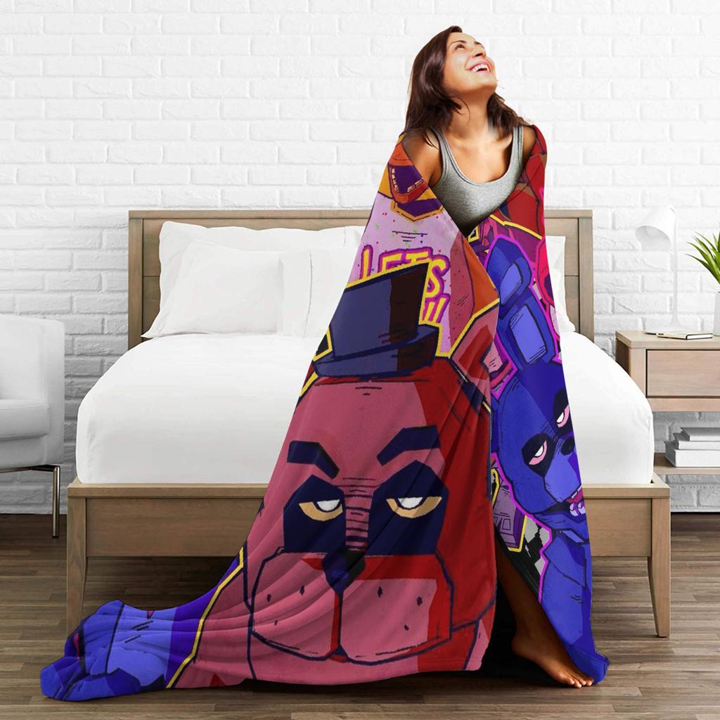 FNAFs Plush Blanket Kids Adult  Flannel Bedding Throws For Couch Chair Sofa Bed Warm Customized Quality Bedspread Gift