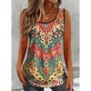 Summer Ladies 3D Printed Sleeveless T-Shirt Fashion Versatile Breathable Trend Casual
