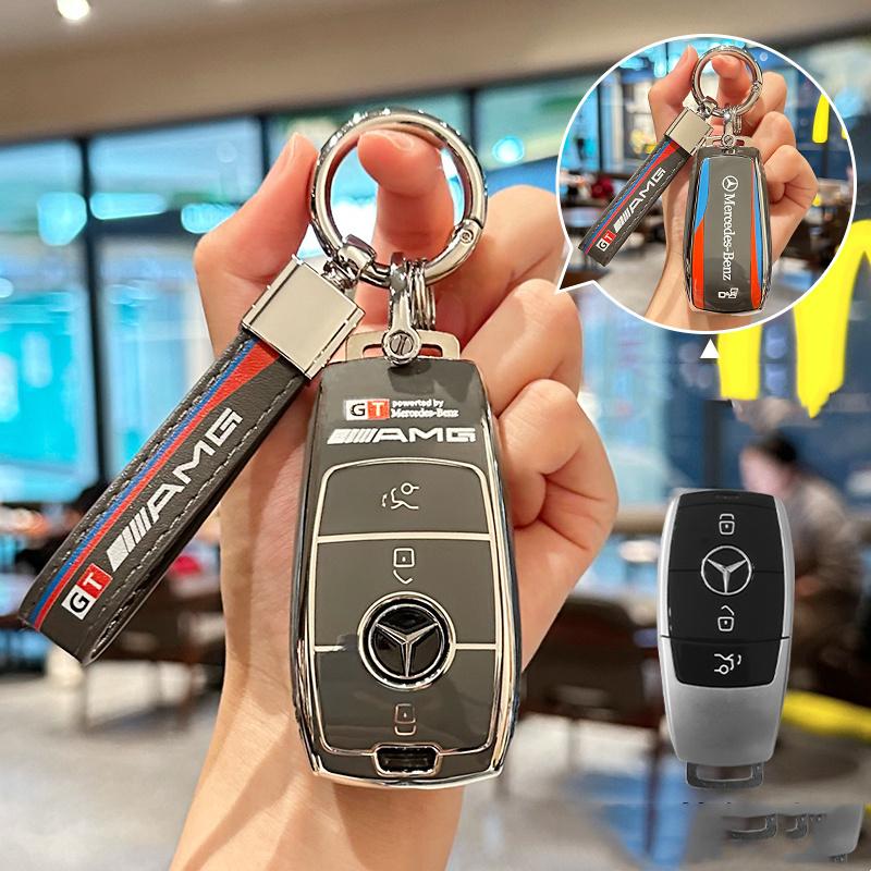 For Mercedes Benz A C E S G Class GLC CLA CLE W205 W213 W222 X167 W177 Car Smart 4 Buttons Key Cover Case Bag Fob Shell Holder FH1
