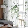 Summer Plants Four Leaf Grass Green Leaf Watercolor Bedroom Curtains Tulle Sheer Curtain Living Room Home Decor Voile Drapes