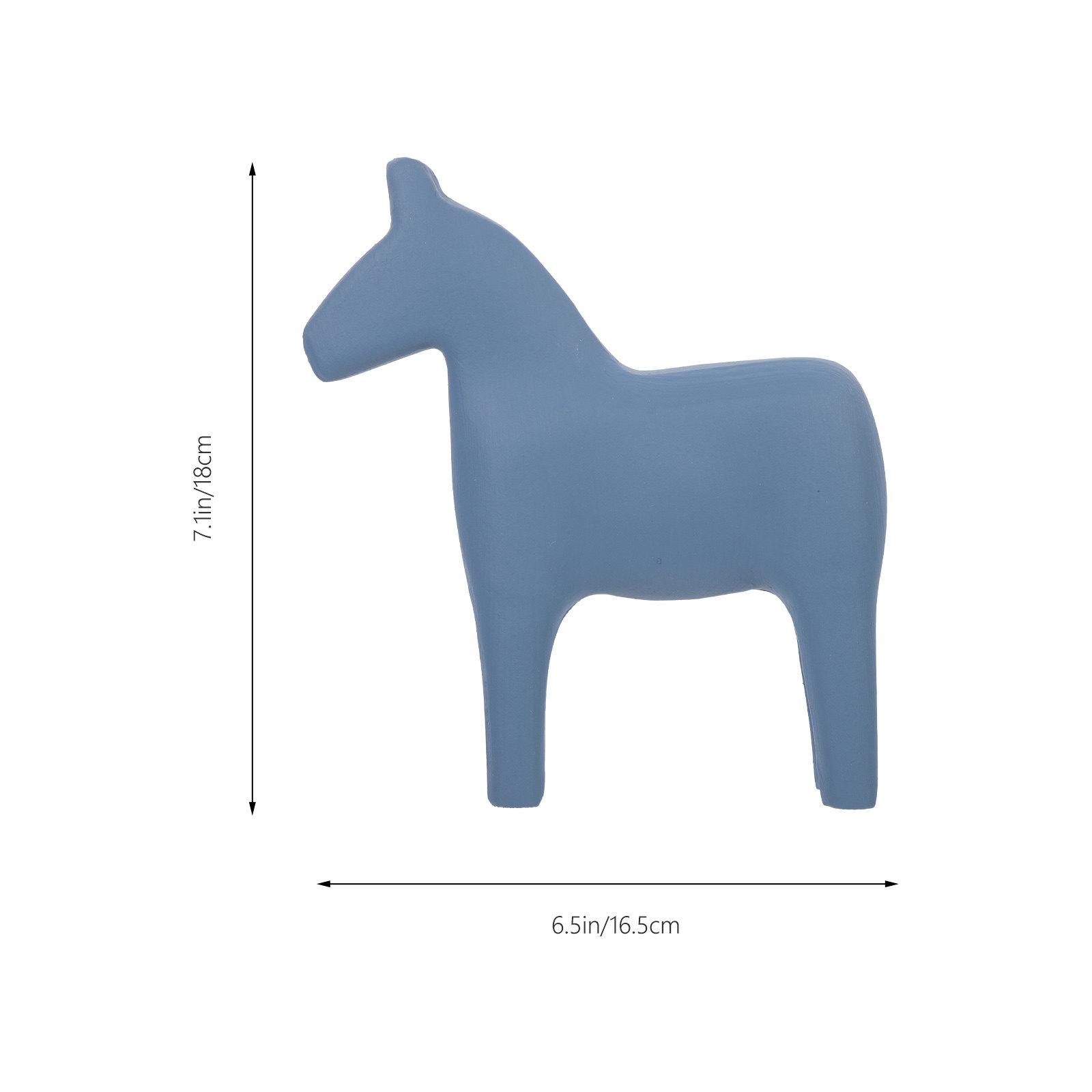 

Wooden Horse Chic Home Wooden Horse Decor Small Home Decor Desktop Table Shelf Bedroom Kids Room Wood Craft Statue Adornment синий