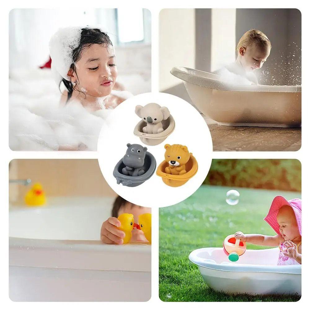 Finger Puppet Baby Bath Toys Folding Tower Stacking Boat Toys Floating Shower Toy  Beach Bathtub