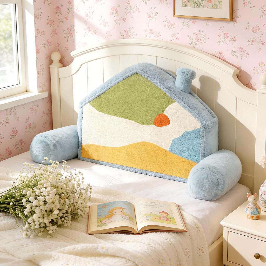 Soft Upholstered Bedside Cushion - Washable Tatami Style for Kids' Bedroom