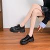 Grape Mother Winter New Thick-soled Small Leather Shoes Women's Small Height Increase Uniform Leather Shoes Women's Korean Version Loafers Children