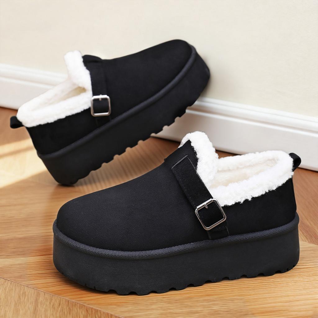 Bomullsskor dam varma och förhöjda damstövlar köldtåliga och bekväma snöstövlar fodrade och förtjockade bomullsstövlar lågskurna stövlar