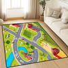 Farm Traffic Pattern Carpet Barn Animal Road River Print Living Room Mat Kids Cartoon Educational Home Decor Rug Soft Non-Slip