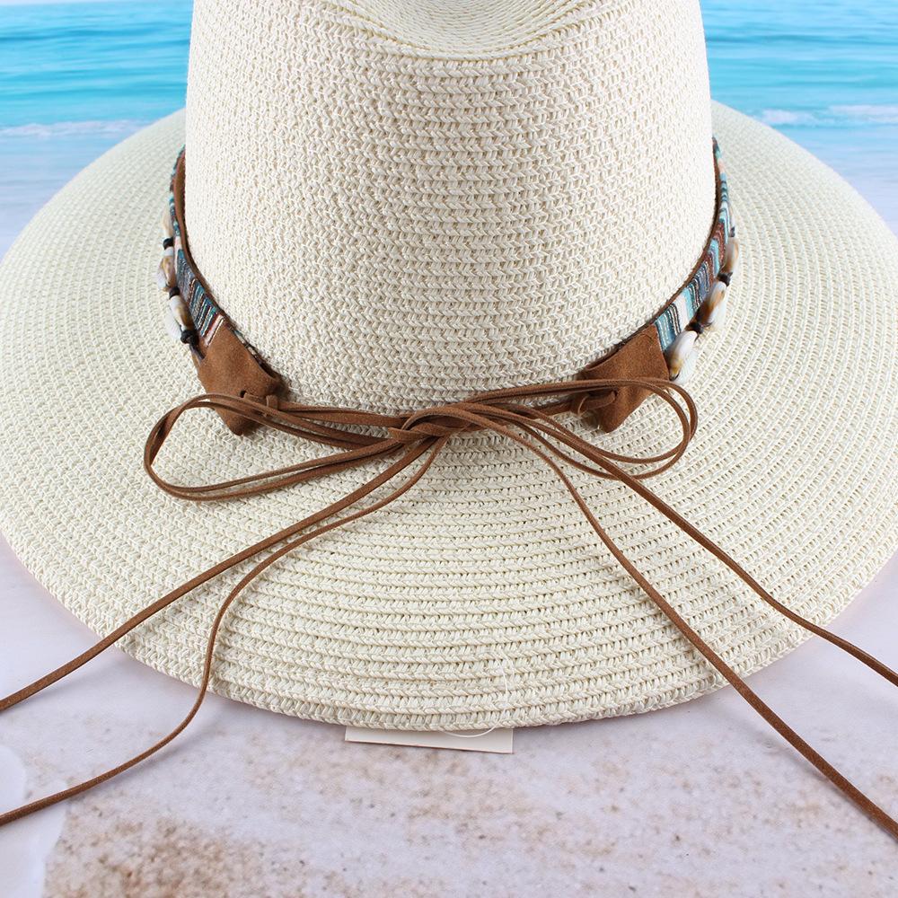 European and American Trendy Jazz Top Hat Women's Spring and Summer Versatile Sunshade Straw Hat New Bell-shaped Couple Sunscreen Beach Hat