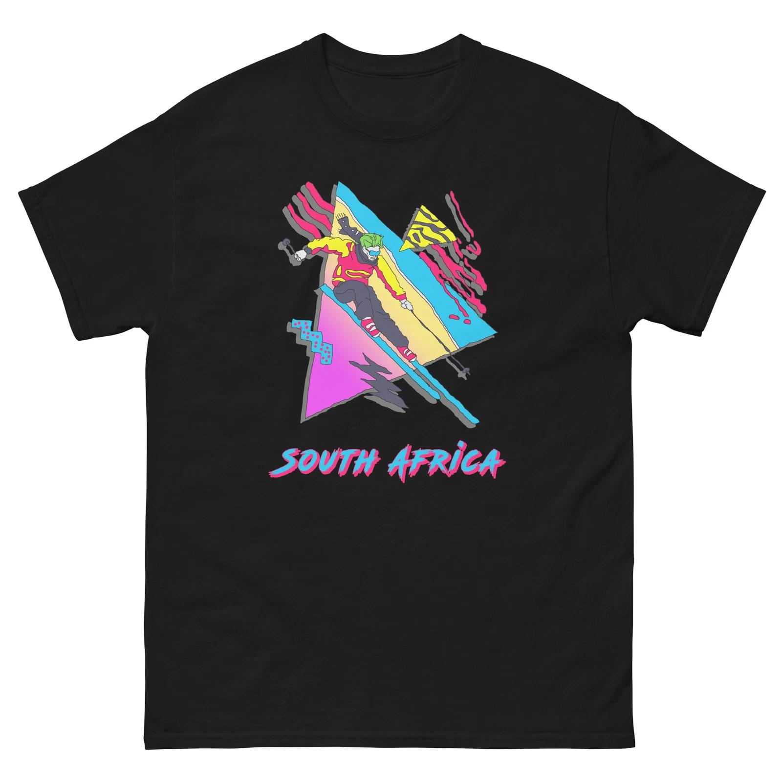Retro Skier South Africa Skiing Ski Fun T-Shirt L