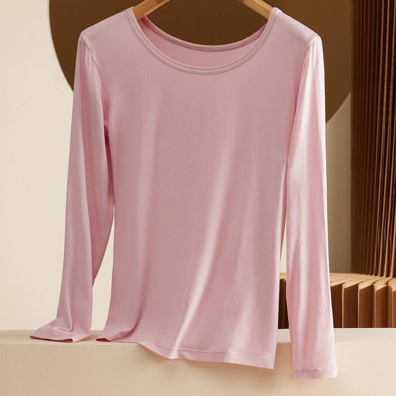 Women's Modal Long Sleeve Round Neck Top – Thin Autumn/Winter Sweater, Large Size