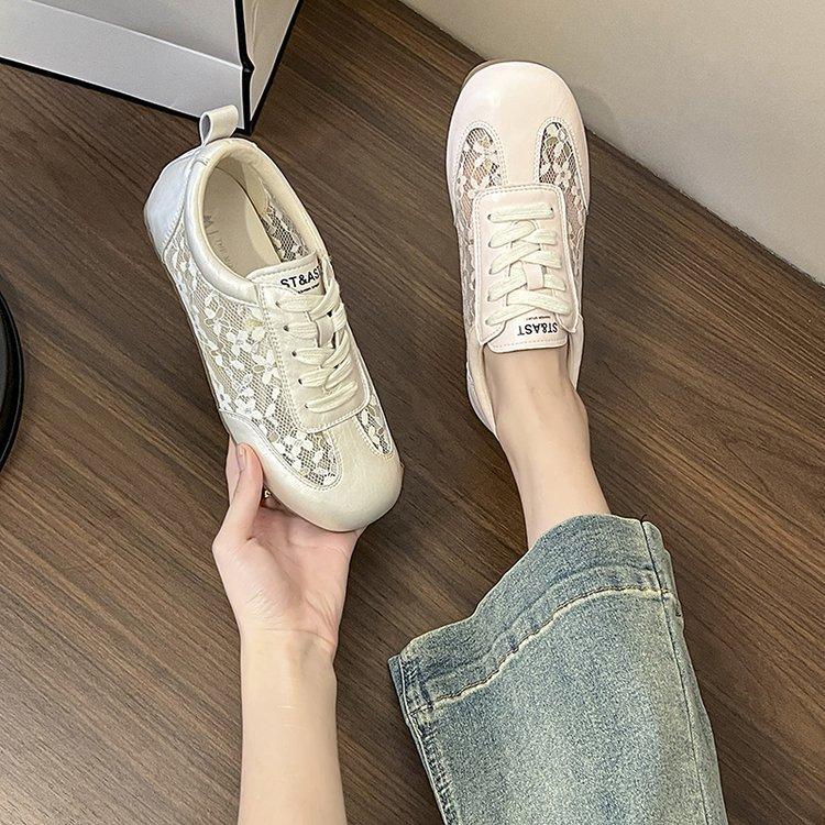 Cowhide version |~ Inner height increase German training shoes women's 2025 new summer versatile retro Forrest Gump shoes casual white shoes