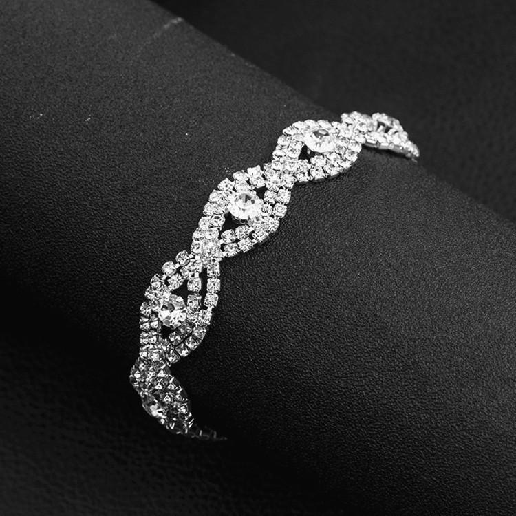 Women Jewelry Elegant Deluxe Crystal Bracelet Women Infinity Rhinestone Bangle