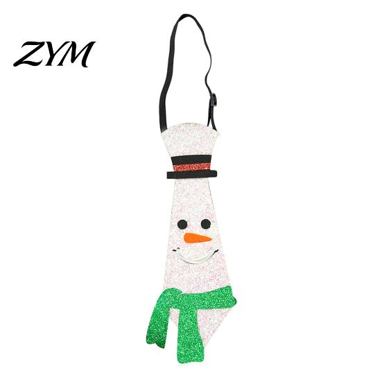 Quick Wear Holiday Necktie Adjustable Glitter Christmas Necktie, Non-woven Fabric Dress Up Costume Fun Party Favors Accessories, Sparkling Funny