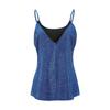 Femmes Grande Taille Pure Paillettes Col en V Sans Manches Paillettes Gilet Chemisier Facile Chemise Haute Mode Sport Fille Chemisier Débardeurs