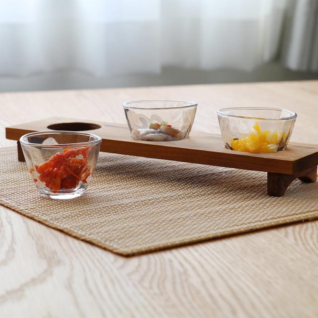 ADERIA Hand-Bound Three-Flavor Sake Cup Set with Wooden Stand, 90ml, Gift Box Included, Made in Japan, Dishwasher Safe, Sake Cup, Glassware, Cold Sake