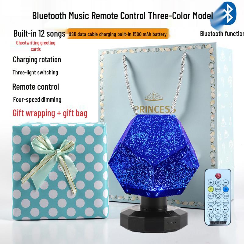 Four Seasons Rotating Starry Sky Projector Lamp - Romantic Constellation Night Light
