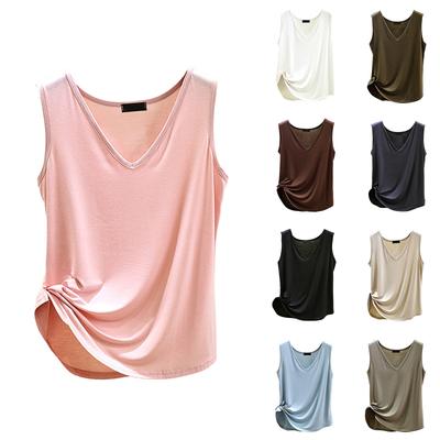 Sommer V-Ausschnitt Camisole Damen Slim Fit Mit Ärmellosem Unterhemd Einfarbige Oberteil