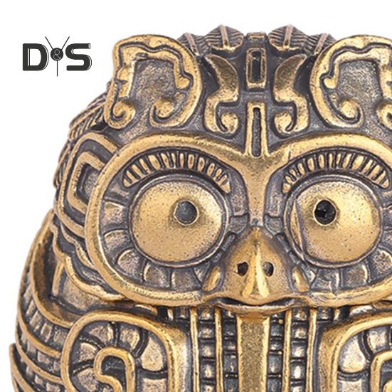 Vintage Owl Figurine Mini Owl Incense Burner with Lid Collectible Owl Ornament for Home Living Room Office Desk Bookshelf Decor