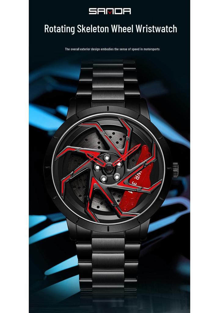 Sanda Meilleure Vente 1088 Montre pour Adolescent: Personnalisé, Cadran Rotatif 3D, Tendance, Quartz Étanche.
