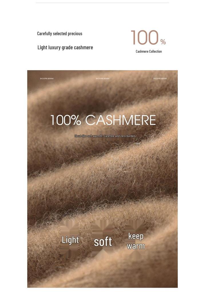 Women's Thickened Cashmere Long Sleeve Pullover - Half-High Neck, 100% Pure Knit for Autumn/Winter