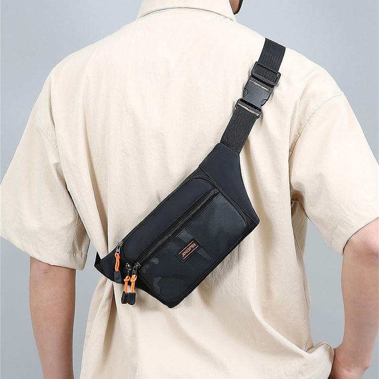 Men’s Waterproof Waist Bag Large Capacity Crossbody Chest Bag Multi Pocket Belt Bag Casual Travel Sports Fanny Pack