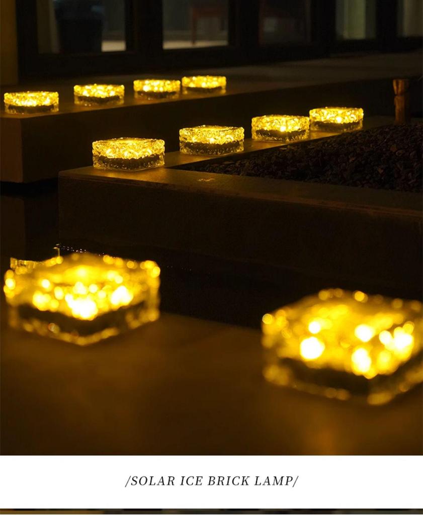 Solar Ice Brick Waterproof Outdoor Garden Light