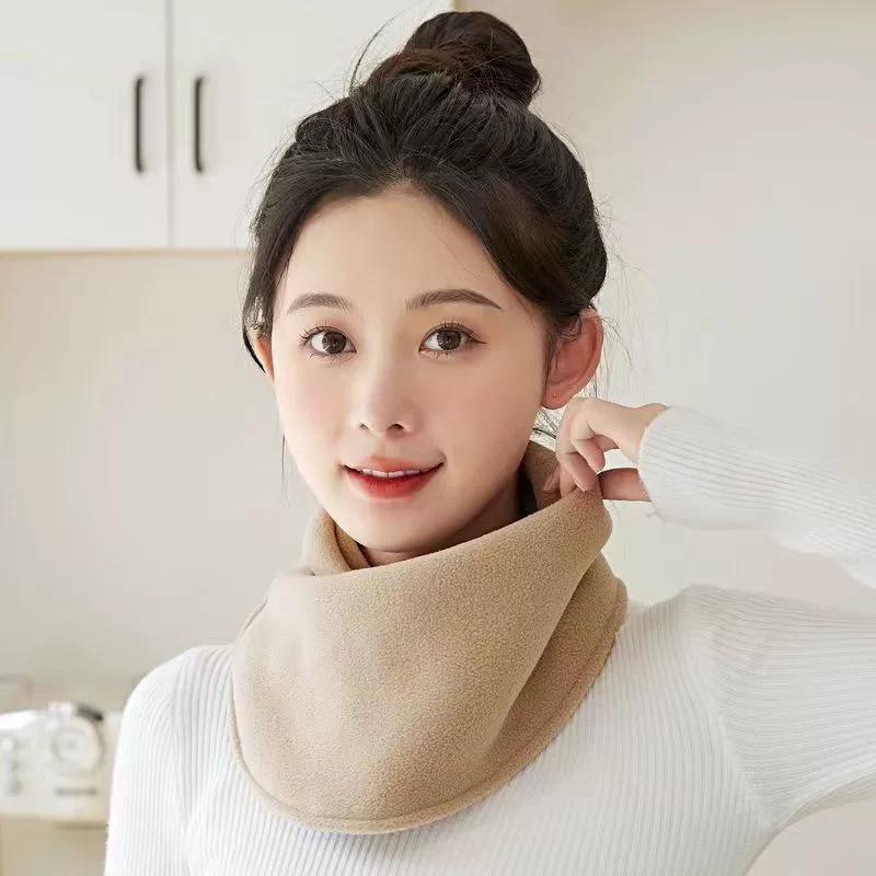 Winter Fleece Neck Scarf Thickened Warm Autumn Winter Neck Scarf Women's Plush Scarves Double Layer Neckerchief Scarf Ring