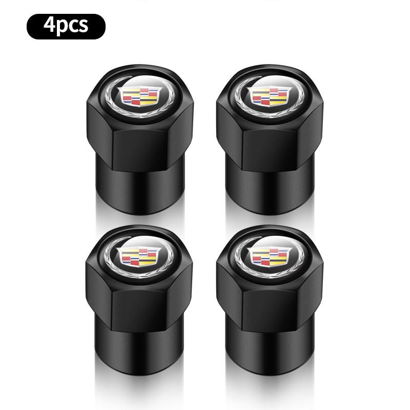 4PCS Car Wheel Tire Valve Caps Tyre Rim Stem Covers For Cadillac Escalade Deville DTS ATS BLS CT4 CT6 CTS EXT SLR SRX XLR XT4