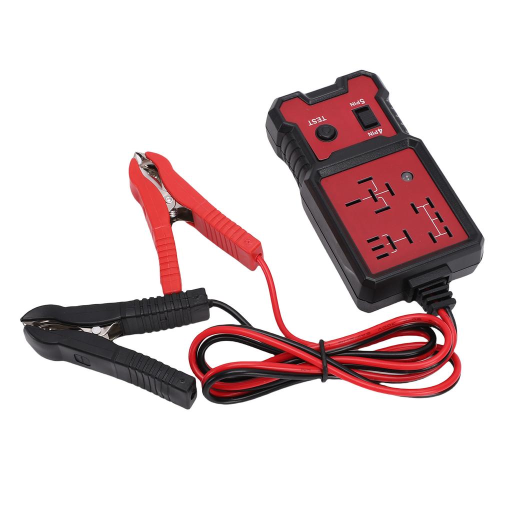 Automotive Relay Tester 4 Pin 5 Pin Universal Car Relay Tester Diagnostic Tool with Battery Clips for Repair
