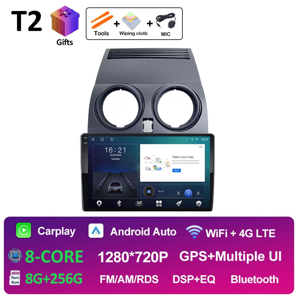 For Nissan Qashqai J10 2006 2007 2008 2009 - 2013 DSP Stereo GPS Navigation Car Video Radio Multimedia Player Bluetooth No 2 Din