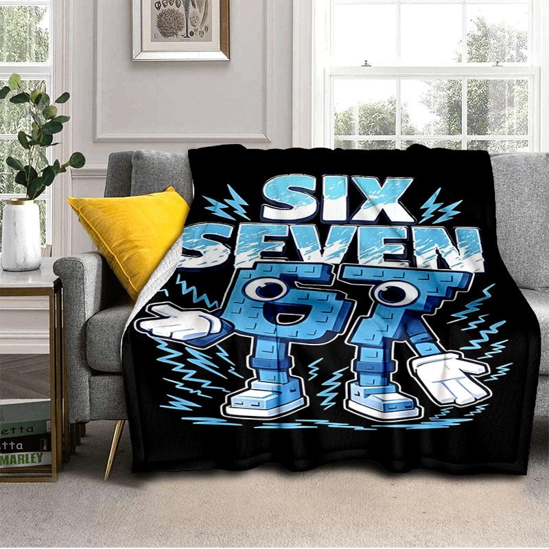 Space Adventure With Six Seven 67 Blanket Suitable for Sofas, Beds, Offices, And Camping - Perfect Gift for Halloween Christmas
