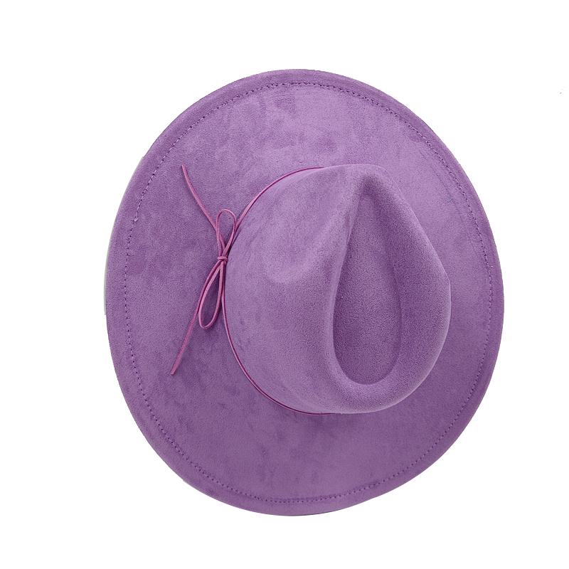 Cappello a Cilindro Piatto Rotondo 9,5 cm in Scamoscio Uomo Donna Cappello da Cowboy Western Cappello Fedora per Feste e Palco Design Autostile Stile Etnico Cappello Superiore