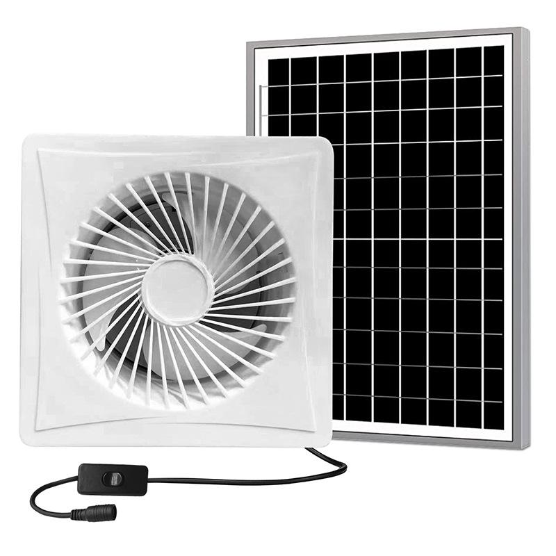 12V Solar-Powered Round Exhaust Fan for Household Bathroom Window Ventilation