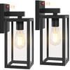 BesLowe 2-Pack 13” Upgraded Motion Sensor Outdoor Wall Lights, Black