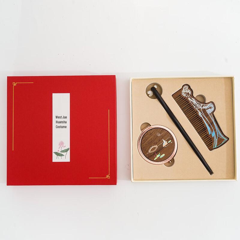 Чанбаосен Набор деревянного зеркала и расчески в китайском стиле