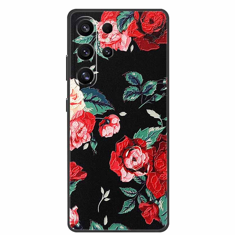For Samsung Galaxy S26 Ultra Case 3D Relief Flower Emboss Silicone Funda For Samsung S26 Ultra S 26 Ultra Relief Cartoon Bumper