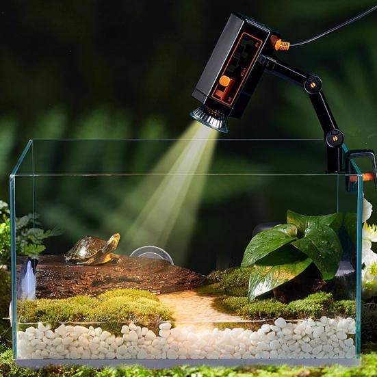Reptilien Wärmelampe 360-Grad drehbarer Arm Helligkeit einstellbar Sonnenlichtsimulation UVA UVB