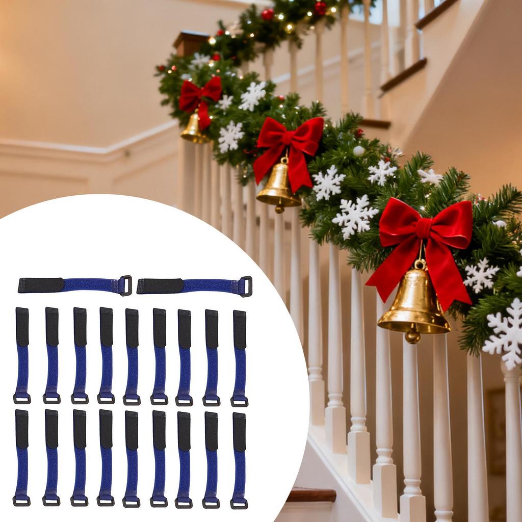 Garland Ties For Banister 20-Pieces Adjustable Decorative Wreath Straps Reusable Christmas Garland Hangers For Railings Fences