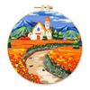 Landscape Stamped Cross Stitch Embroidery Kits with Hoop Cloth Color Thread