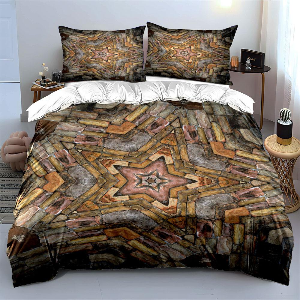 Stone-textured Star Pattern. Bedding Sets Duvet Cover Sets Duvet Covers Pillowcases(1 * Duvet Cover 2 * Pillowcases Without Duvet Insert)