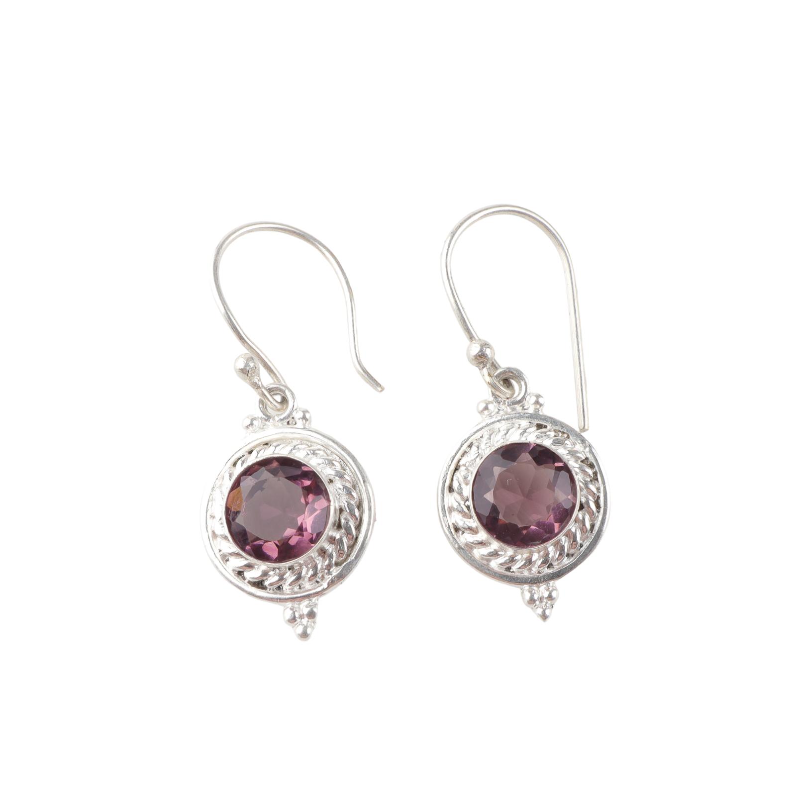 

Rhodolite Gemstone 925 Sterling Silver Jewelry Handmade Earrings 1.43 For Mom EE-117-12