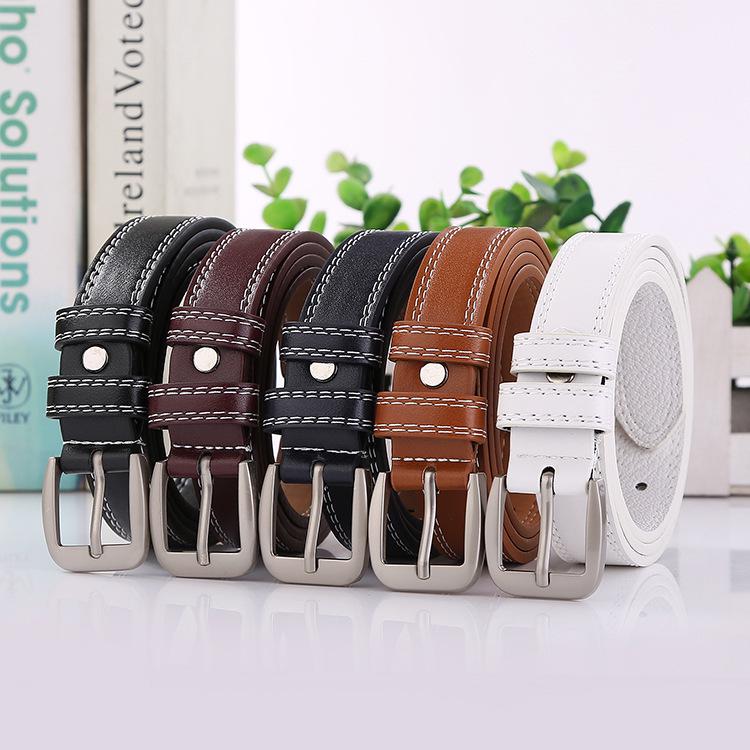 Fashion and Sweet Temperament Double Line Ladies Belt Pin Buckle Casual Ladies Belt
